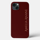 Elegante vrouwelijke donkerrode en gouden typograf Case-Mate iPhone case (Achterkant)