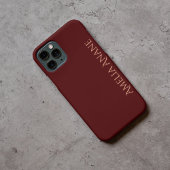 Elegante vrouwelijke donkerrode en gouden typograf Case-Mate iPhone case