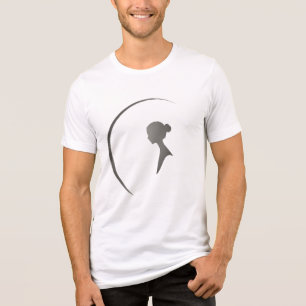 Elegante Vrouwelijke Silhouet Minimalistische Halv Tri-Blend Shirt