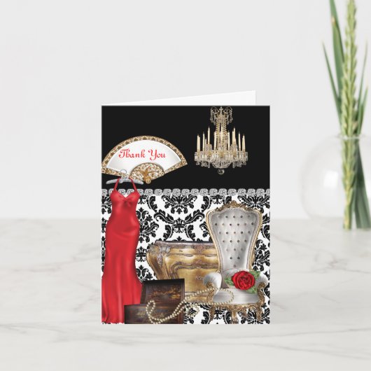 Elegante VROUWEN BEDANKKAART (Voorkant)