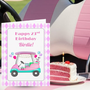 Elegante Vrouwen Golf Party Winkelwagen 23ste Verj Kaart