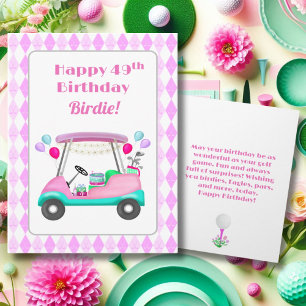 Elegante Vrouwen Golf Party Winkelwagen 49e Verjaa Kaart