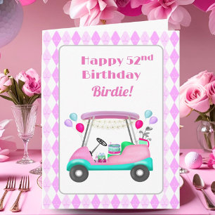 Elegante Vrouwen Golf Party Winkelwagen 52e Verjaa Kaart