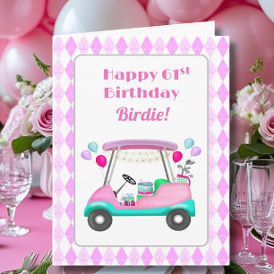 Elegante Vrouwen Golf Party Winkelwagen 61ste Verj Kaart