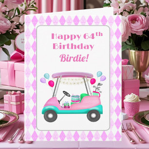 Elegante Vrouwen Golf Party Winkelwagen 64ste Verj Kaart