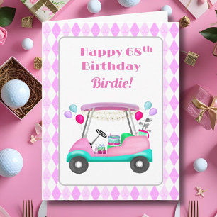 Elegante Vrouwen Golf Party Winkelwagen 68e Verjaa Kaart