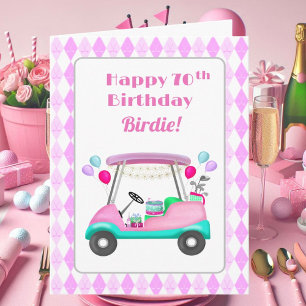 Elegante Vrouwen Golf Party Winkelwagen 70ste Verj Kaart