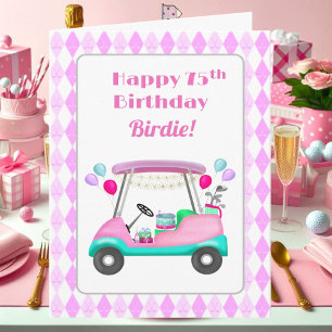 Elegante Vrouwen Golf Party Winkelwagen 75ste Verj Kaart
