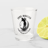 Elegante Vrouwen Golfer Monogram Ontwerp Shot Glas (Voorkant)