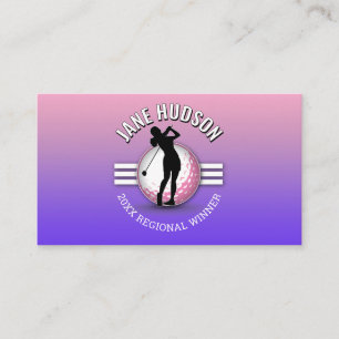 Elegante Vrouwen Golfer Monogram Ontwerp Visitekaartje