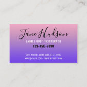 Elegante Vrouwen Golfer Monogram Ontwerp Visitekaartje (Achterkant)