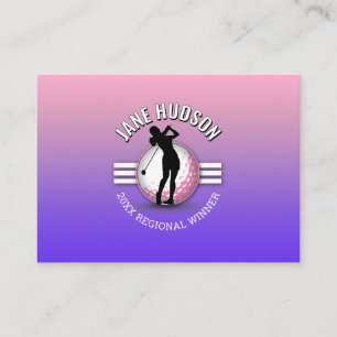 Elegante Vrouwen Golfer Monogram Ontwerp Visitekaartje