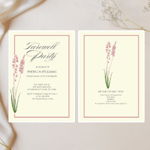 Elegante vrouwen Pastel Wildflower Afscheidsfeest Kaart