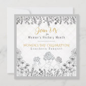 Elegante vrouwendag geschiedenis viering wit kaart (Voorkant)