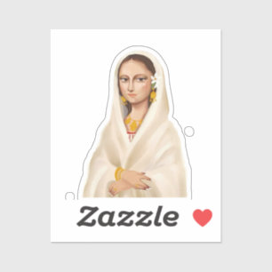Elegante vrouwenportret Culturele kunstillustrat Sticker