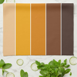 Elegante warme herfstkleuren strepenpatroon theedoek