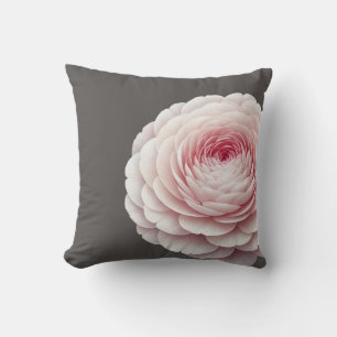 Elegante warme houtskoolroze bloemenkussen kussen