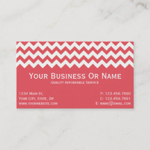 Elegante warme kaki roze witte Chevron Visitekaartje