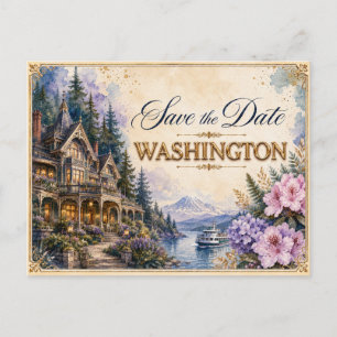 Elegante Washington Save the Date Trouw Uitnodigin Briefkaart