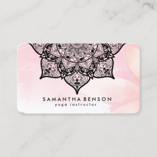Elegante Water Color Lotus Bloem Logo Yoga Bedrijf Visitekaartje