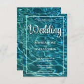 Elegante water meer oceaan bestemming bruiloft kaart (Voorkant / Achterkant)