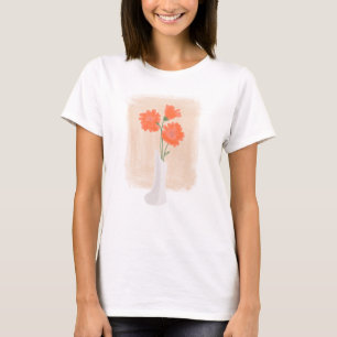 Elegante Watercolor Bloemen in Vaas T-shirt