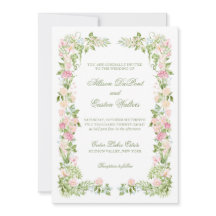 Elegante Watercolor Bloemige Trouw Uitnodiging