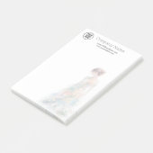 Elegante Watercolor Couture Bruidsmodeontwerper Post-it® Notes (Schuin)