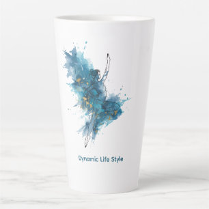 Elegante Watercolor Danser & Gouden Ginkgo Zen Kof Latte Mok