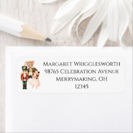 Elegante Watercolor Notenkraker Suite Retouradres Etiket