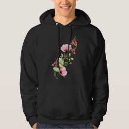 Elegante Watercolor Roze Bloemboeket Kunst Hoodie