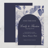 Elegante Watercolor Roze Huwelijksaankondiging Bew Kaart (Voorkant / Achterkant)