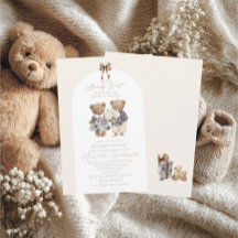 Elegante Watercolor Teddybeer geslacht onthulling 