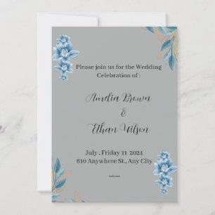 Elegante Watercolor Trouwuitnodiging Kaart
