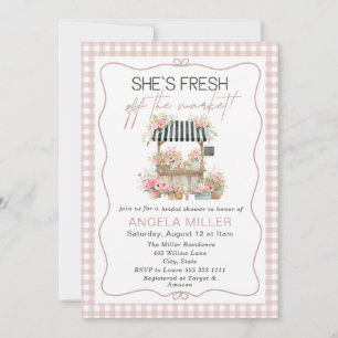 Elegante Watercolorvers fris van de markt Bruids Kaart