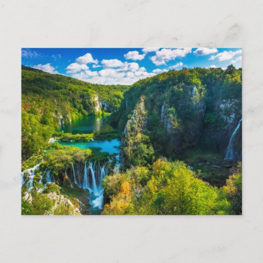 Elegante waterval landschap, Kroatië Briefkaart (Voorkant)