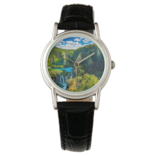Elegante waterval landschap, Kroatië Horloge