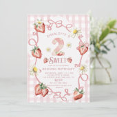 Elegante waterverf aardbeien biFlat Vakantie Kaart (Staand voorkant)