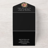 Elegante Waterverf Aardige Bloemen Bruiloft RSVP All In One Uitnodiging (Buitenkant)