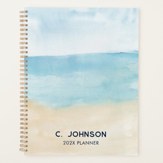 Elegante Waterverf Abstract gepersonaliseerd Planner (Voorkant)