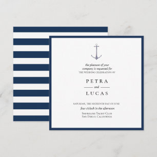 Elegante Waterverf Anker Wedding Kaart