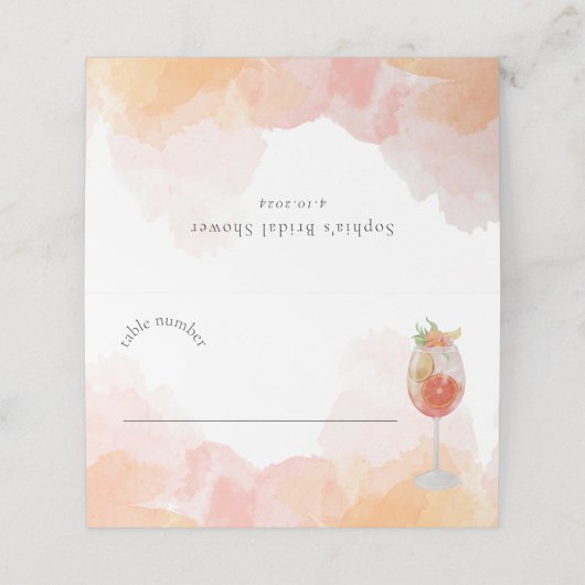 Elegante Waterverf Aperol Spritz Bruidsfeest (Buitenkant ongevouwen)