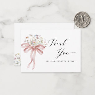 Elegante Waterverf Baby in bloei wilde bloemen Bab Notitiekaartje
