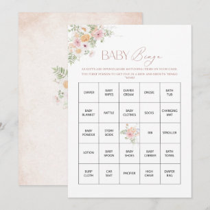 Elegante Waterverf Baby in Bloom Floral Baby Showe Feestdagenkaart
