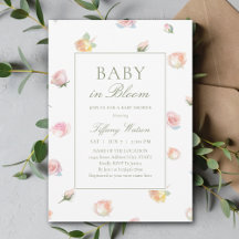 Elegante Waterverf Baby in Bloom Meisje Baby Showe