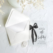Elegante Waterverf Black Bow 30e verjaardagsfeest Acryl Uitnodigingen