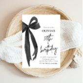 Elegante Waterverf Black Bow 50ste verjaardagsfees Kaart