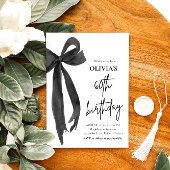 Elegante Waterverf Black Bow 60e verjaardagsfeest Kaart