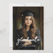 Elegante Waterverf Black Bow Graduation Party Kaart (Achterkant)