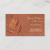 Elegante Waterverf Bladeren Terracotta & Roest Sin Visitekaartje (Voorkant)